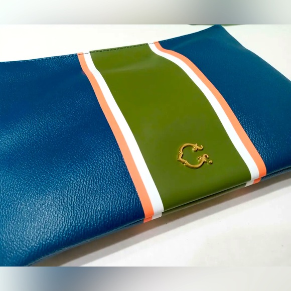 C Wonder Striped Leather Clutch Purse NWOT - Picture 3 of 11